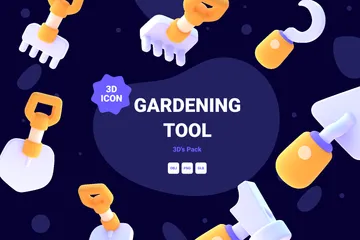 3D立体插画素材农业园艺工具模型