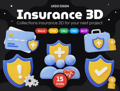 3D立体素材安全保险模型