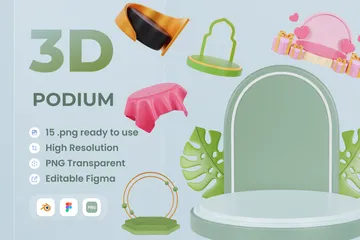 3D插画素材通知讲台