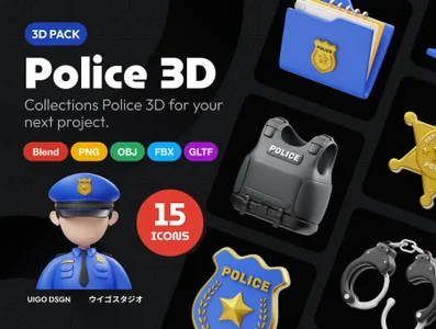 3D立体素材安全警察模型