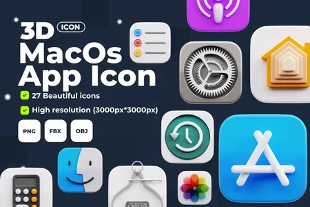 3D免扣素材用户界面MacOs应用