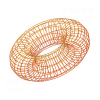 圆形甜甜圈线框 Round Donut Wireframe