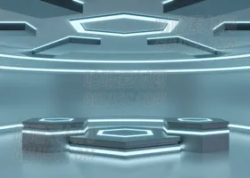 外星飞船未来主义讲台 Alien Ship Futuristic Podium