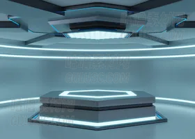 外星飞船未来主义讲台 Alien Ship Futuristic Podium