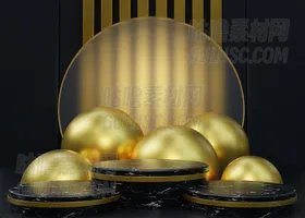 黑色和金色豪华领奖台 Black and Gold Luxury Podium