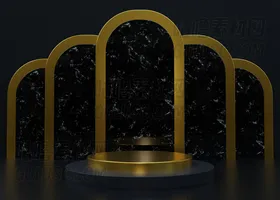 黑色和金色领奖台 Black and Gold Podium