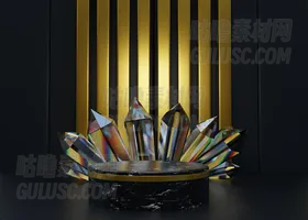 黑色和金色广告讲台 Black and Gold Advertising Podium