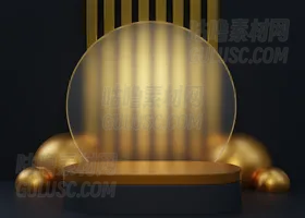 黑色和金色豪华领奖台 Black and Gold Luxury Podium