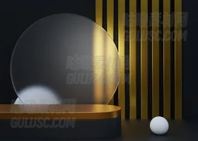 黑色和金色广告讲台 Black and Gold Advertising Podium