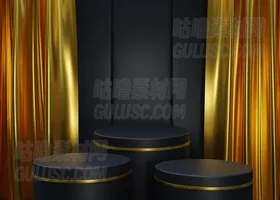 黑色和金色豪华领奖台 Black and Gold Luxury Podium