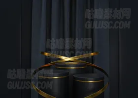 黑色和金色豪华领奖台 Black And Gold Luxury Podium