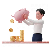 商人存钱 Businessman saving money