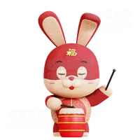 中国带鼓兔子 Chinese Rabbit With Drum