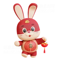 带水果灯笼的中国兔子 Chinese Rabbit With Fruit Lantern