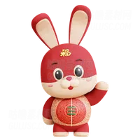 中国兔子打招呼 Chinese Rabbit Say Hi