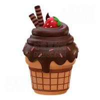 巧克力冰淇淋蛋卷 Chocolate Ice Cream Cone