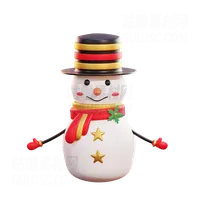 戴黑帽子的圣诞雪人 Christmas Snowman Wearing Black Hat