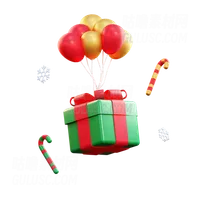 圣诞礼品盒和气球 Christmas Giftbox And Balloon