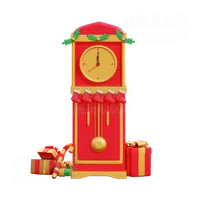 圣诞礼品盒和时钟 Christmas Giftbox And Clock