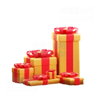 圣诞金色礼品盒 Christmas Golden Giftbox