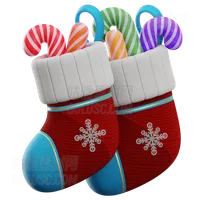 带有糖果棒的圣诞袜 Christmas Socks With Candy Cane