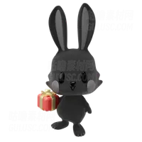 兔子拿着礼物 Rabbit Holding Gift