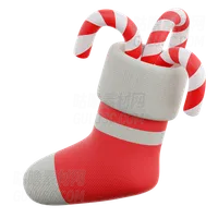 糖果手杖圣诞袜子 Christmas Sock With Candy Cane