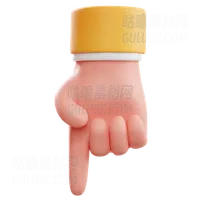 指向手指手势 Pointing Down Finger Hand Gesture