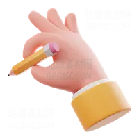 手持铅笔手势 Holding A Pencil Hand Gesture