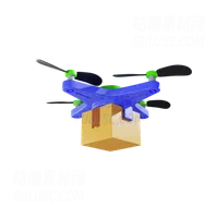 无人机运送纸板箱 Delivery Of A Cardboard Box By Drone