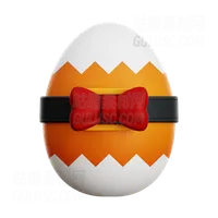 带丝带领带的复活节彩蛋 Easter Egg With Ribbon Tie