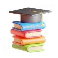 书本上的毕业帽 Graduation Hat On Books