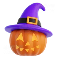 万圣节南瓜配女巫帽 Halloween Pumpkin With Witch Hat