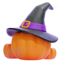 带巫婆帽子的南瓜 Pumpkin With Witch Hat