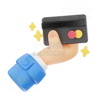 手持信用卡手势 Holding Credit Card Hand Gesture