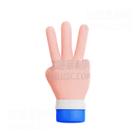 三指手势 Three Finger Hand Gesture
