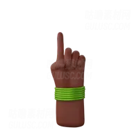 带有手镯的手显示手指向上的手势 Hand with bangles showing finger up gesture