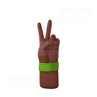 带有手镯的手显示胜利标志 Hand with bangles showing victory sign