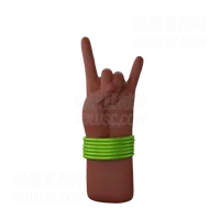 带有手镯的手，显示摇滚标志 Hand with bangles showing Rock N’ Roll Sign