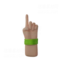 带有手镯的手显示手指向上的手势 Hand with bangles showing finger up gesture