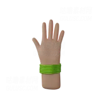 带有手镯的手显示停止手势 Hand with bangles showing Stop gesture