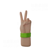 带有手镯的手显示和平标志 Hand with bangles showing Peace sign