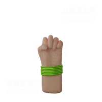 带有手镯的手显示出团结的拳头标志 Hand with bangles showing Solidarity Fist Sign