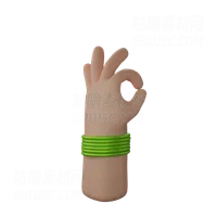 手镯手显示一切正常的手势 Hand with bangles showing All okay gesture