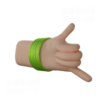 带有手镯的手显示呼唤我的手势 Hand with bangles showing Call me gesture