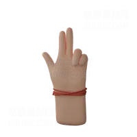 用手指展示枪支标志 Hand showing gun sign with fingers