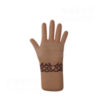 手上有纹身的停止手势 Stop hand gesture with tattoo on hand