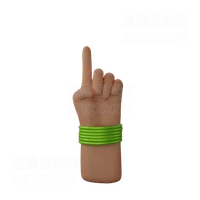 带有手镯的手显示手指向上的手势 Hand with bangles showing finger up gesture