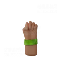 带有手镯的手显示出团结的拳头标志 Hand with bangles showing Solidarity Fist Sign