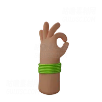 手带手镯显示一切正常的手势 Hand with bangles showing All ok gesture